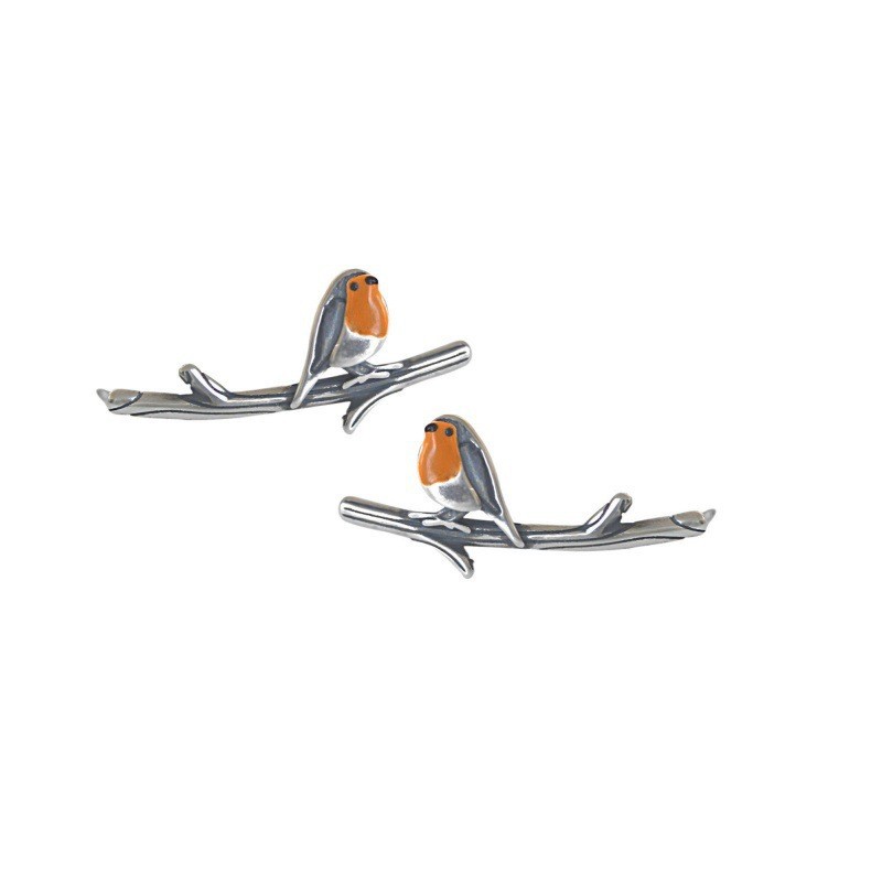 Retro Colorful Little Bird Oil-drip Earrings