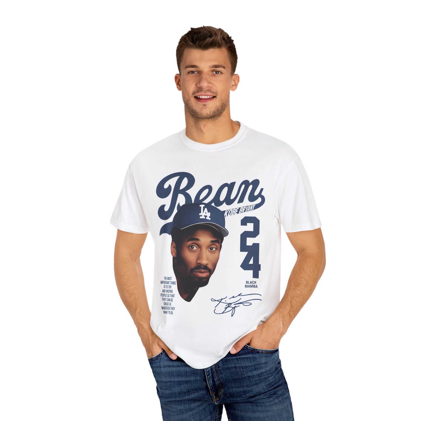 Kobe Bryant Tribute Tee - Unisex Garment-Dyed T-Shirt with Dodgers Design