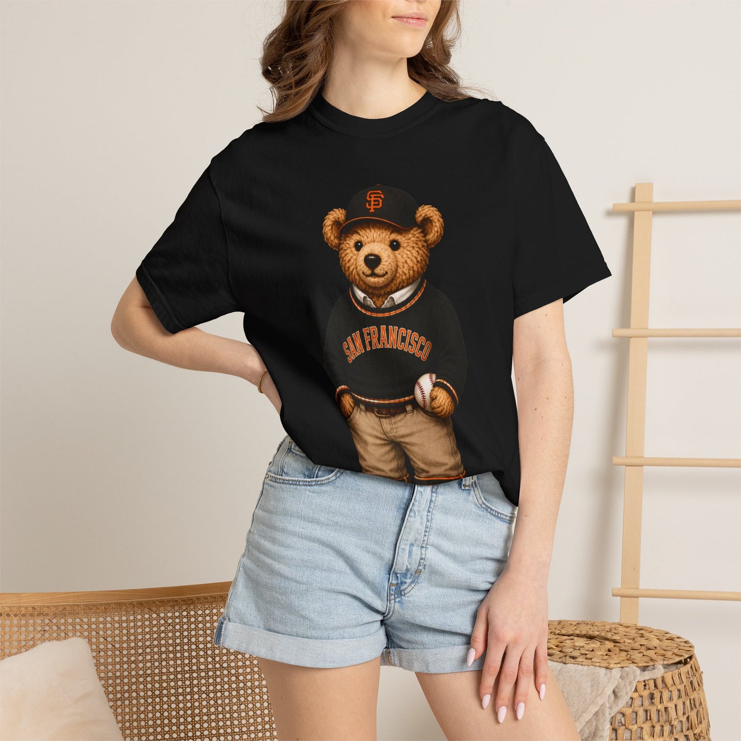 Vintage Preppy Teddy Bear Tee - San Fran Baseball Edition