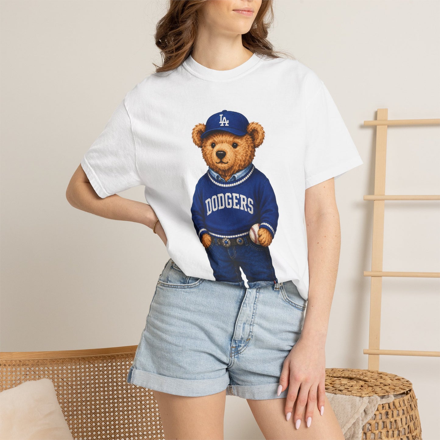 Vintage Preppy Teddy Bear Tee - Los Angeles Baseball Edition