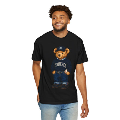 Vintage Preppy Teddy Bear Tee - New York Baseball Edition