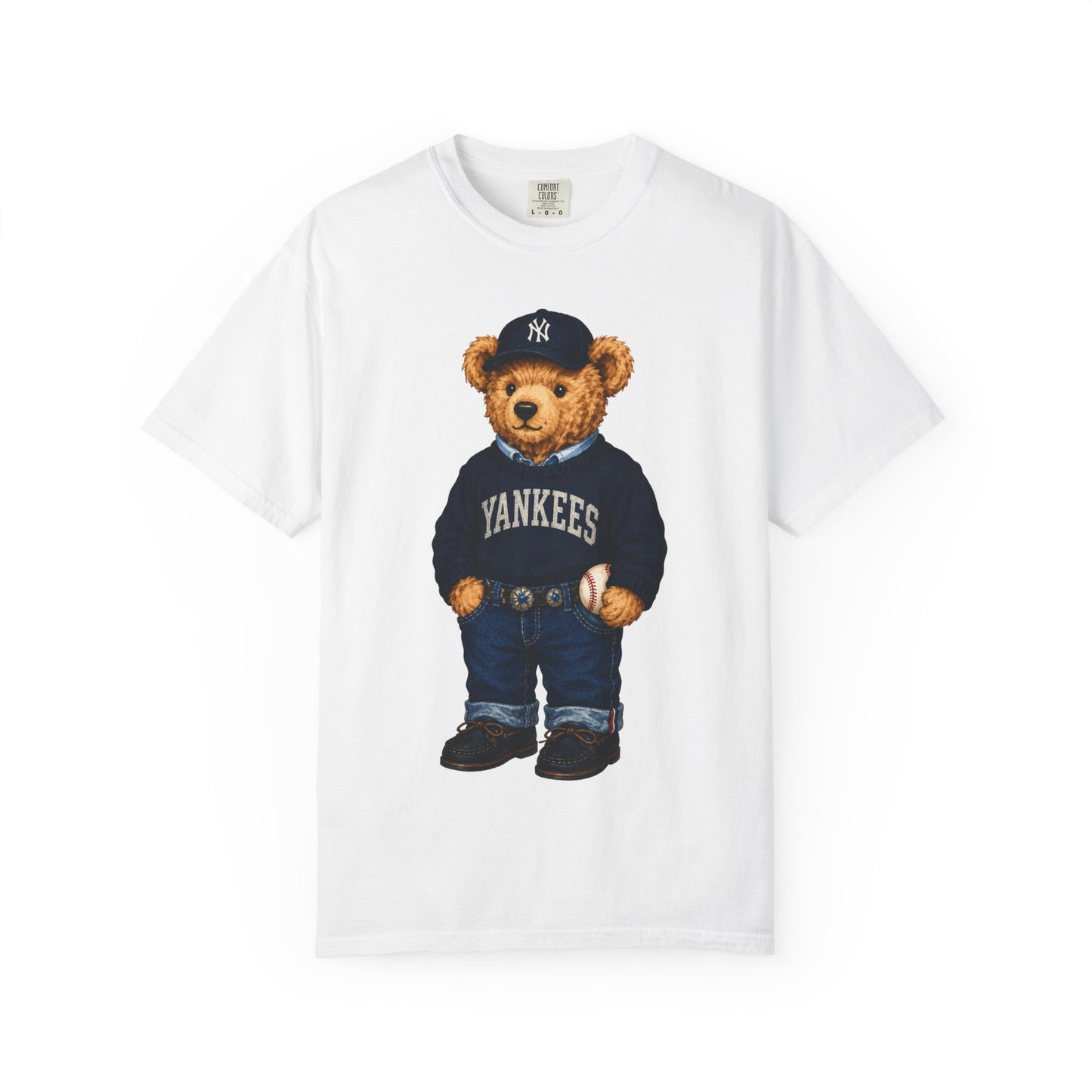 Vintage Preppy Teddy Bear Tee - New York Baseball Edition
