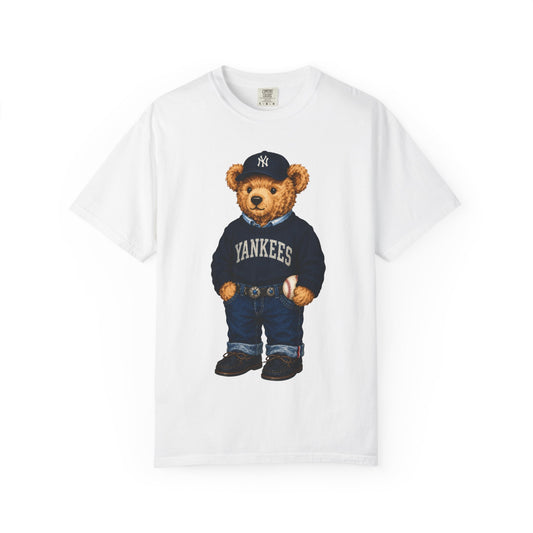Vintage Preppy Teddy Bear Tee - New York Baseball Edition