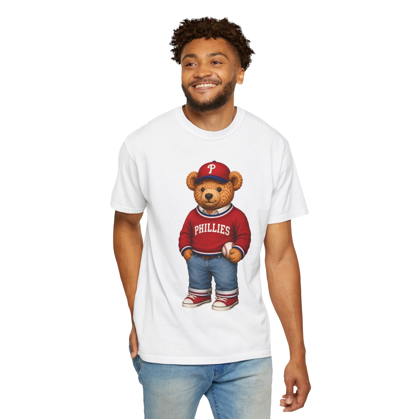 Vintage Preppy Teddy Bear Tee - Phillies Baseball Edition