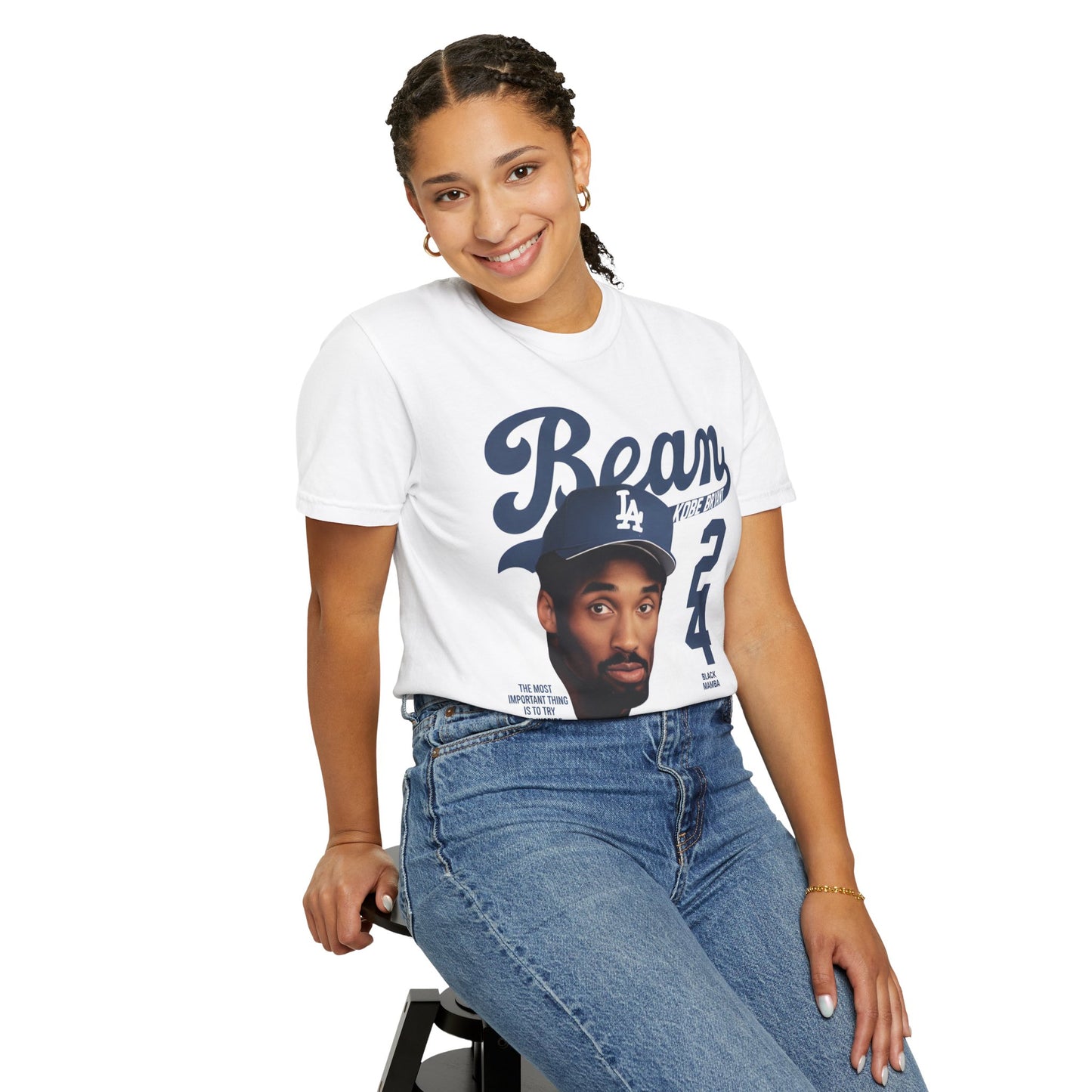 Kobe Bryant Tribute Tee - Unisex Garment-Dyed T-Shirt with Dodgers Design