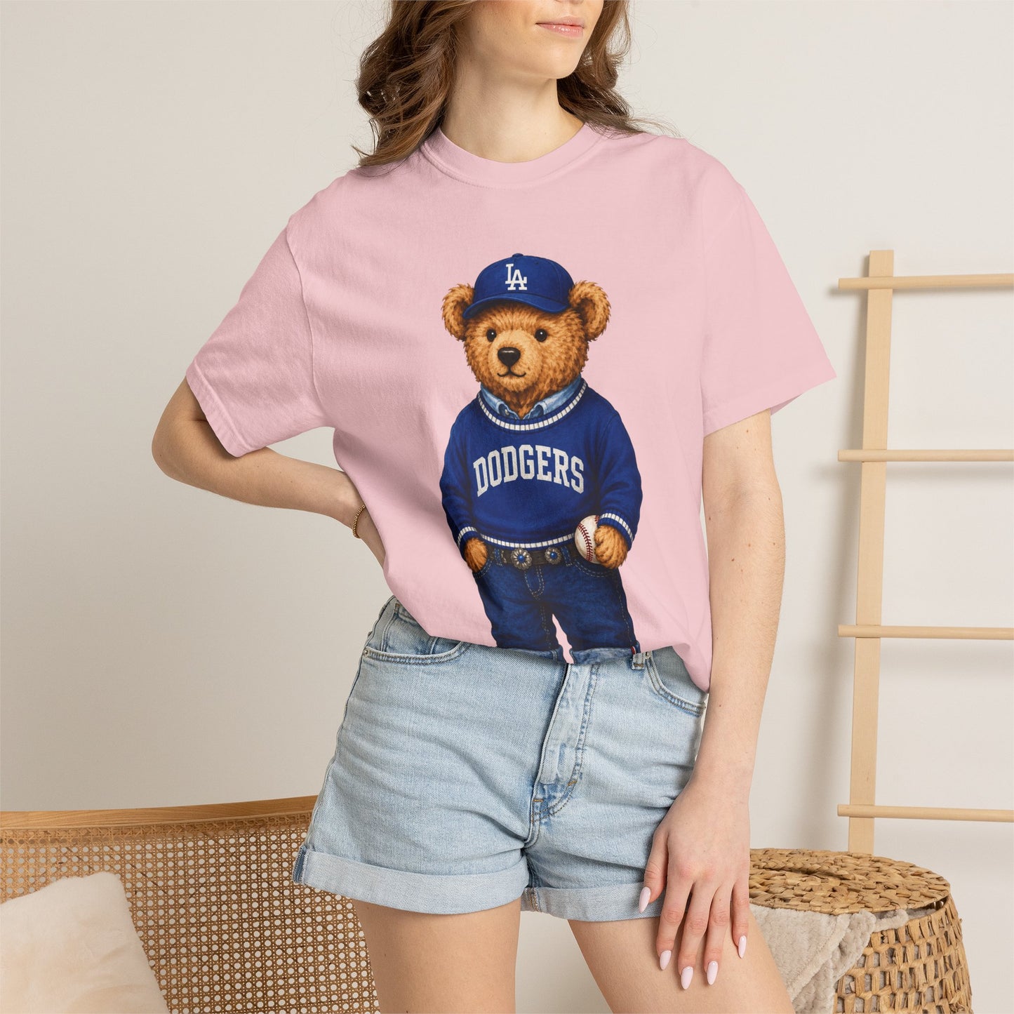 Vintage Preppy Teddy Bear Tee - Los Angeles Baseball Edition
