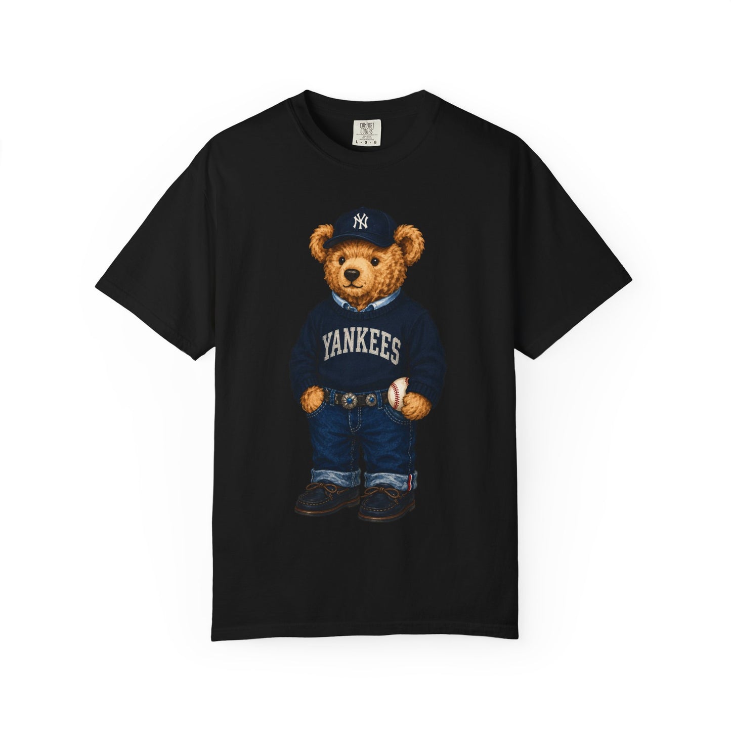 Vintage Preppy Teddy Bear Tee - New York Baseball Edition