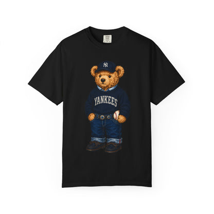 Vintage Preppy Teddy Bear Tee - New York Baseball Edition
