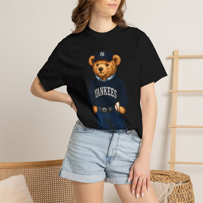 Vintage Preppy Teddy Bear Tee - New York Baseball Edition