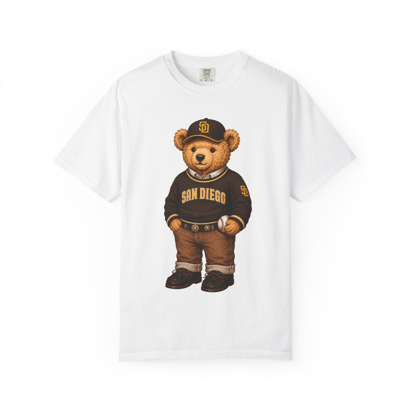 Vintage Preppy Teddy Bear Tee - San Diego Baseball Edition