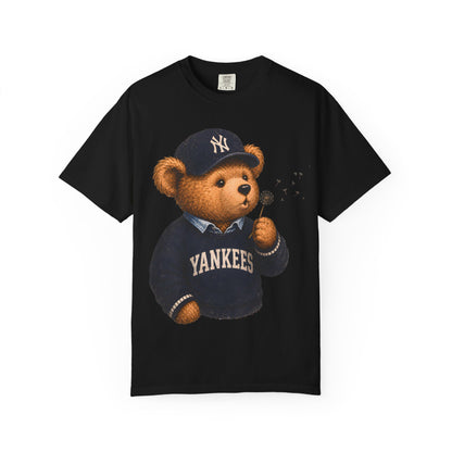 Vintage Preppy Teddy Bear Tee - New York Baseball Edition