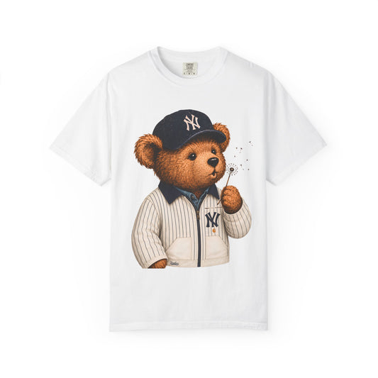 Vintage Preppy Teddy Bear Tee - New York Baseball Edition