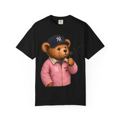 Vintage Preppy Teddy Bear Tee - New York Baseball Edition