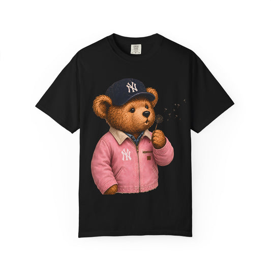 Vintage Preppy Teddy Bear Tee - New York Baseball Edition