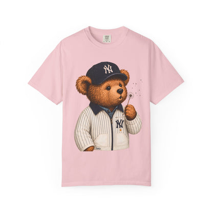 Vintage Preppy Teddy Bear Tee - New York Baseball Edition