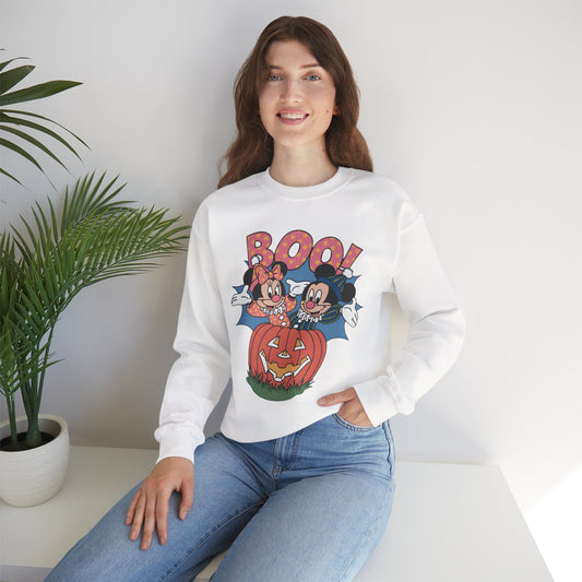 Spooky Halloween Crewneck Sweatshirt, Fall Fashion, Cozy Gift, Pumpkin Design, Boo! Sweatshirt, Unisex Casual Wear