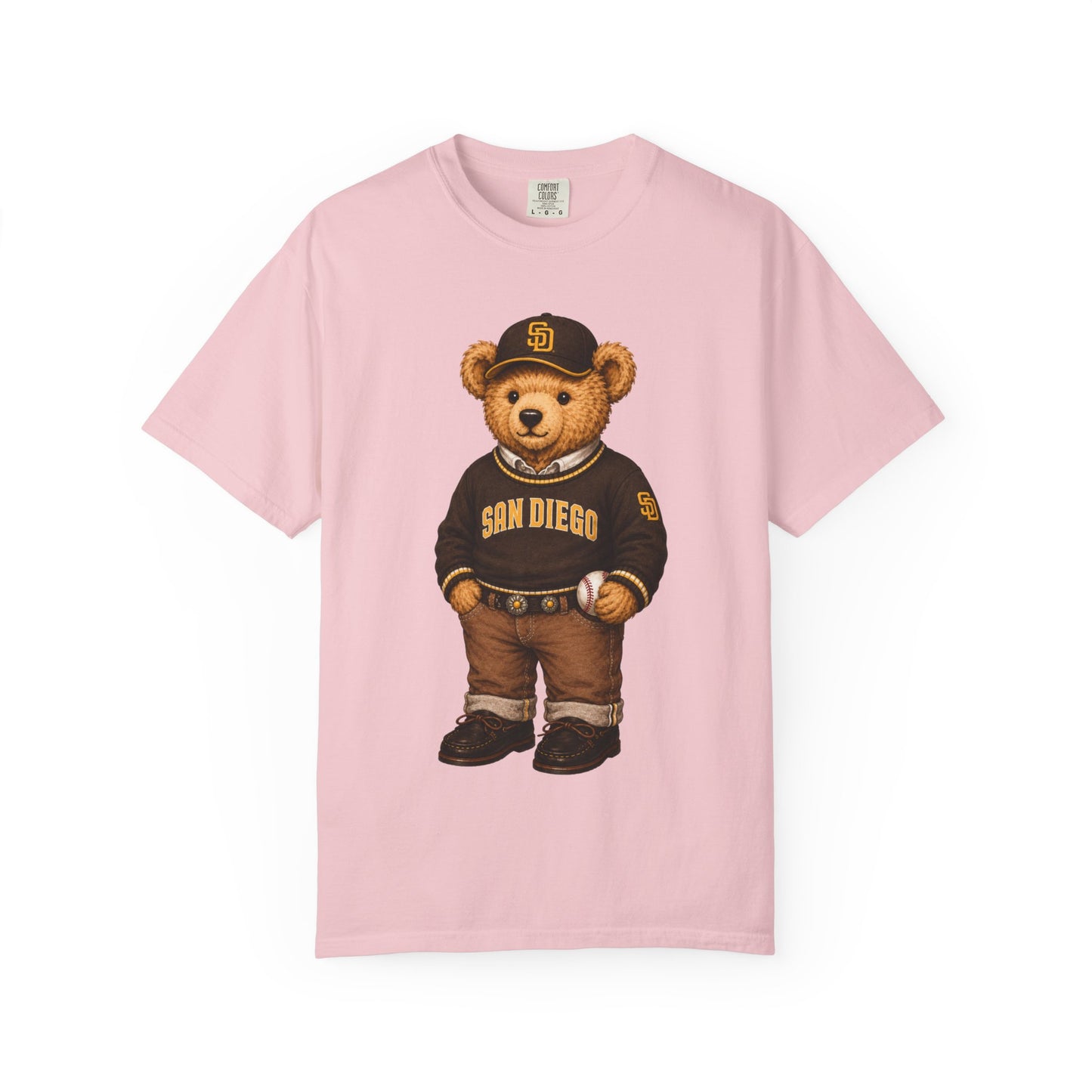 Vintage Preppy Teddy Bear Tee - San Diego Baseball Edition