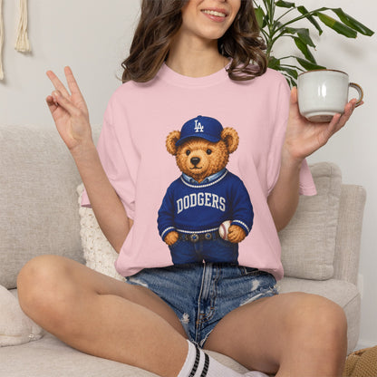 Vintage Preppy Teddy Bear Tee - Los Angeles Baseball Edition