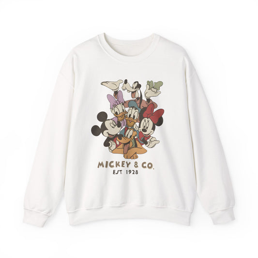 Mickey & Co. Unisex Crewneck Sweatshirt, Disney Gift, Cozy Sweatshirt, Cartoon Fashion, Birthday Present, Family Matching Attire