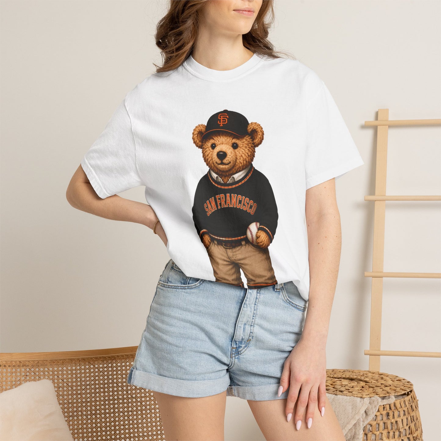 Vintage Preppy Teddy Bear Tee - San Fran Baseball Edition