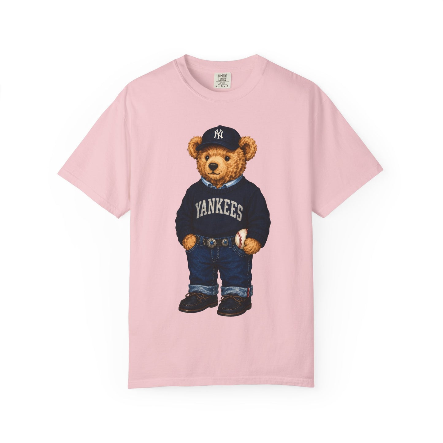 Vintage Preppy Teddy Bear Tee - New York Baseball Edition