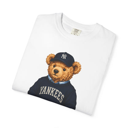 Vintage Preppy Teddy Bear Tee - New York Baseball Edition