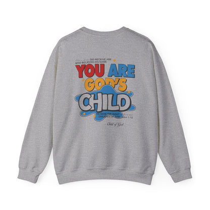 Crewneck Sweatshirt — "You Are God's Child" Graphic Christian Sweatshirt