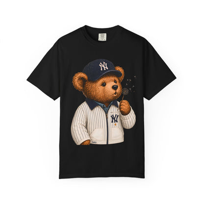 Vintage Preppy Teddy Bear Tee - New York Baseball Edition