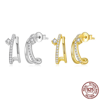 New Moissanite Split Double Layer Earrings Earrings