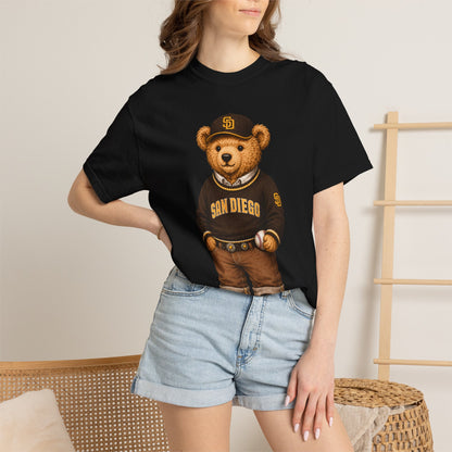 Vintage Preppy Teddy Bear Tee - San Diego Baseball Edition