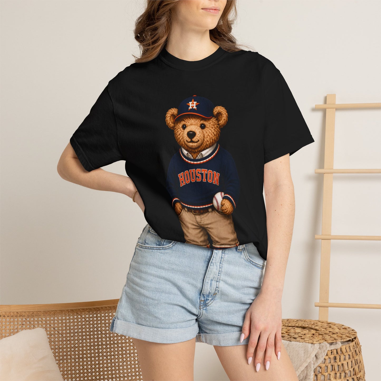 Vintage Preppy Teddy Bear Tee - Huston Baseball Edition