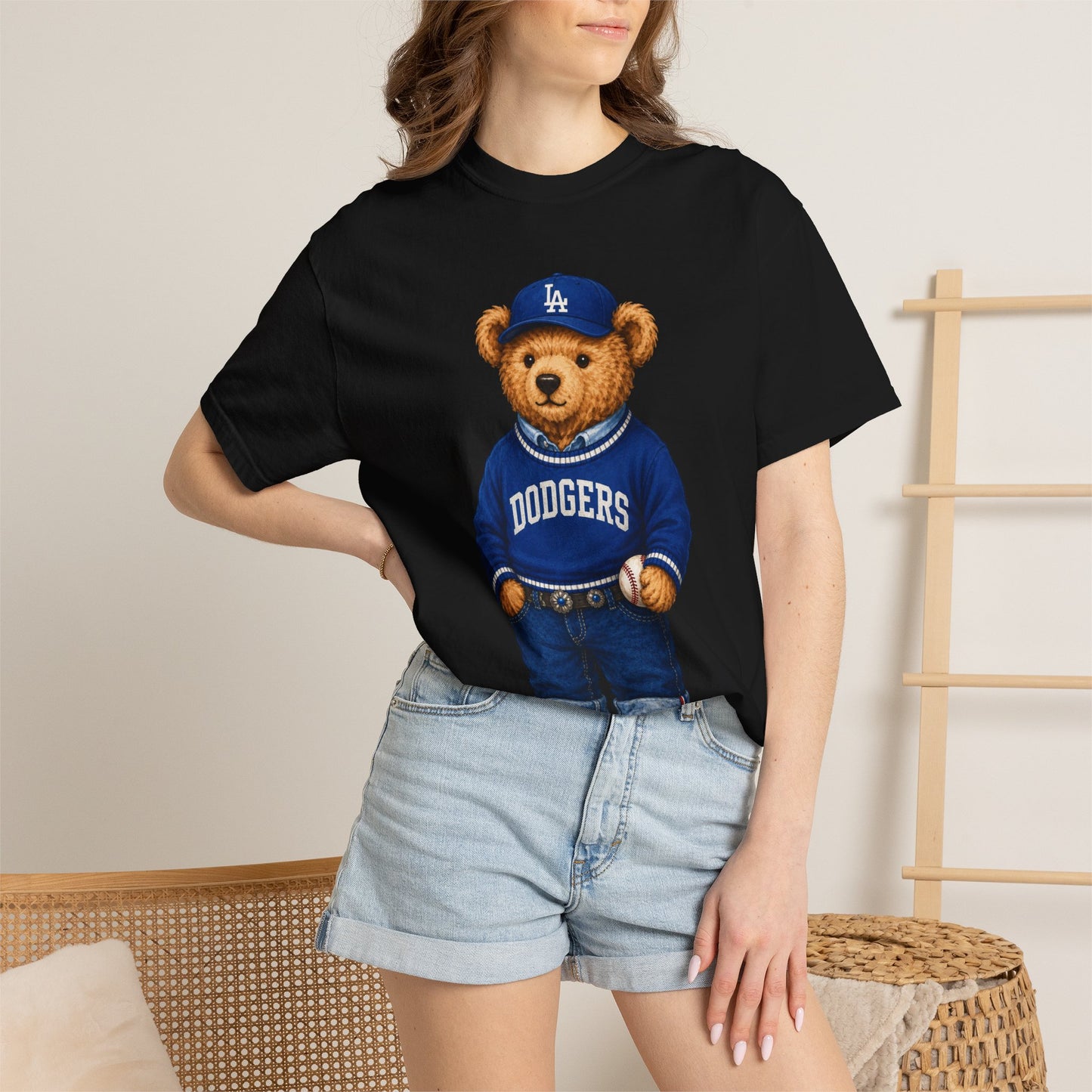 Vintage Preppy Teddy Bear Tee - Los Angeles Baseball Edition