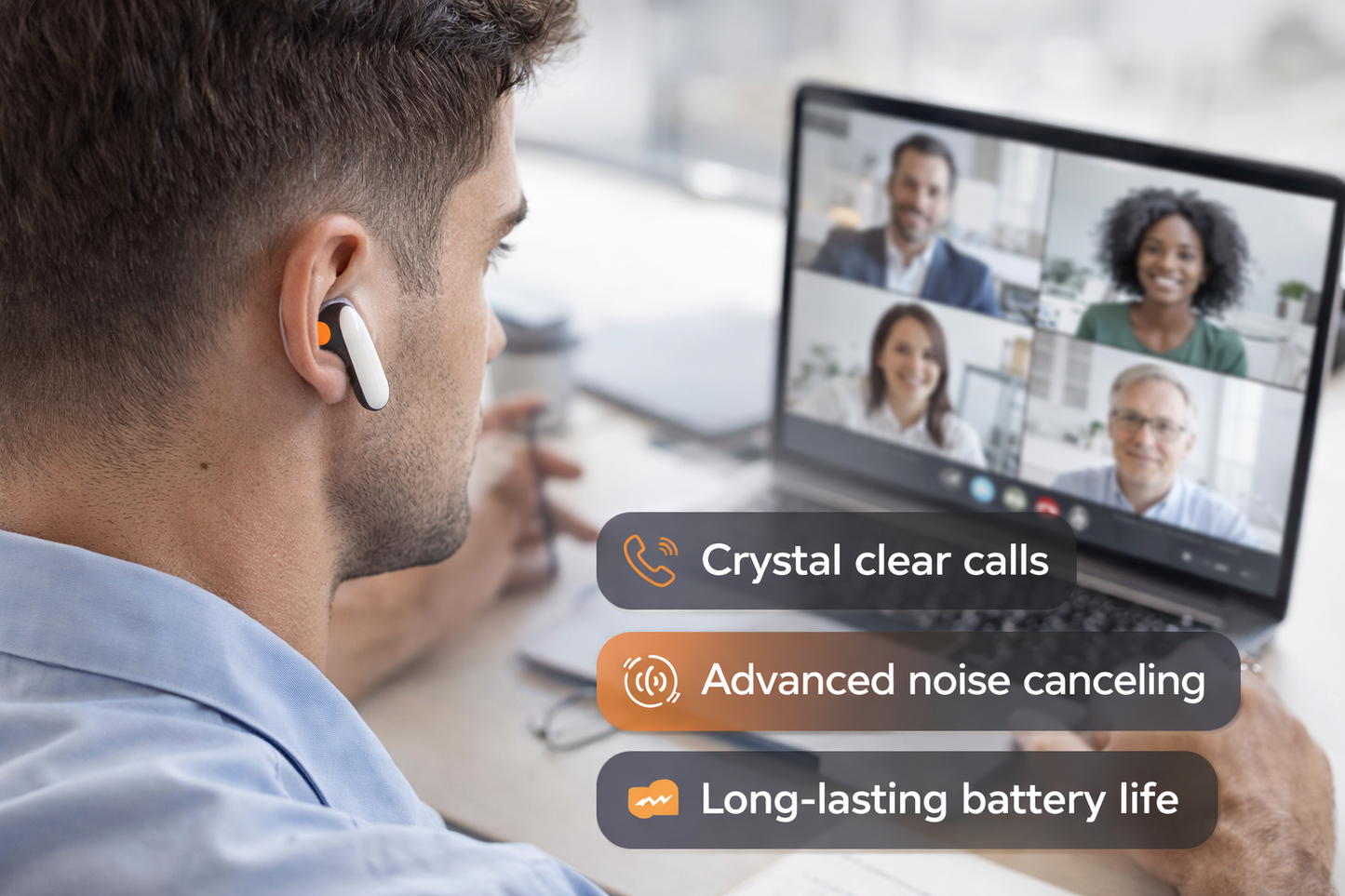Auriculares inalámbricos premium con llamadas ENC, resistentes a salpicaduras, Smart Touch y batería de larga duración.