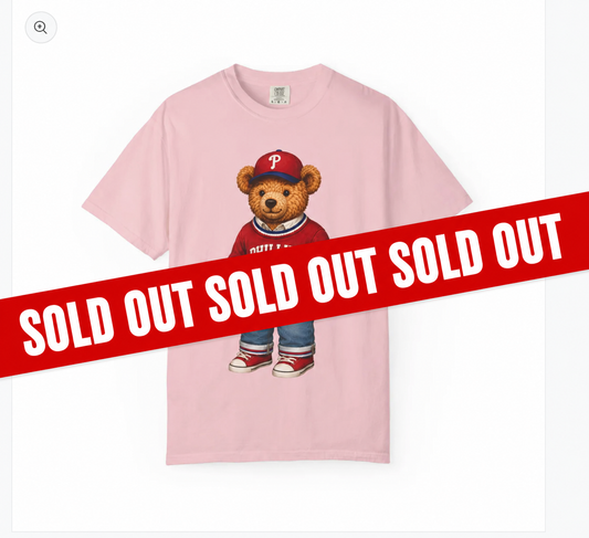 Vintage Preppy Teddy Bear Tee - Phillies Baseball Edition