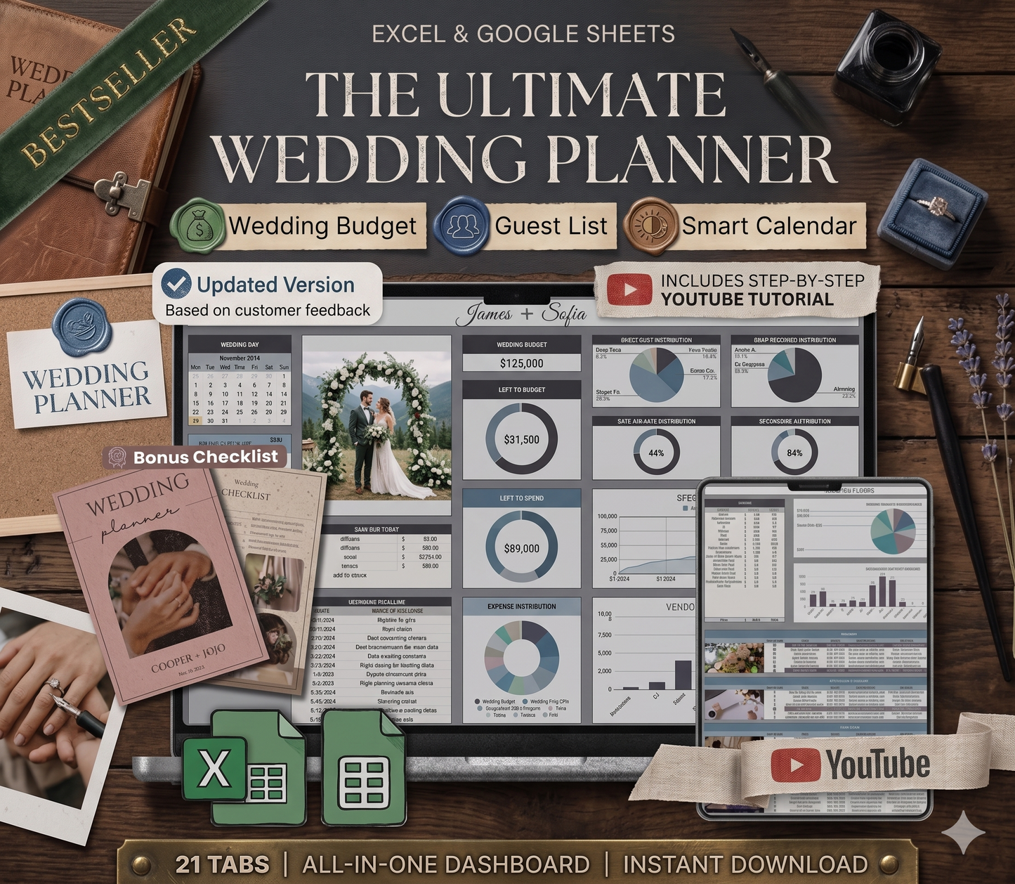 Wedding Planner Spreadsheet Wedding Budget Tracker Wedding Timeline Checklist Guest List Tracker Wedding Itinerary Seating Plan Wedding Gift