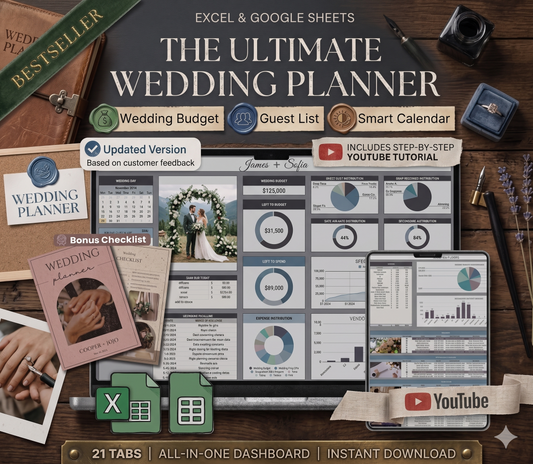 Wedding Planner Spreadsheet Wedding Budget Tracker Wedding Timeline Checklist Guest List Tracker Wedding Itinerary Seating Plan Wedding Gift