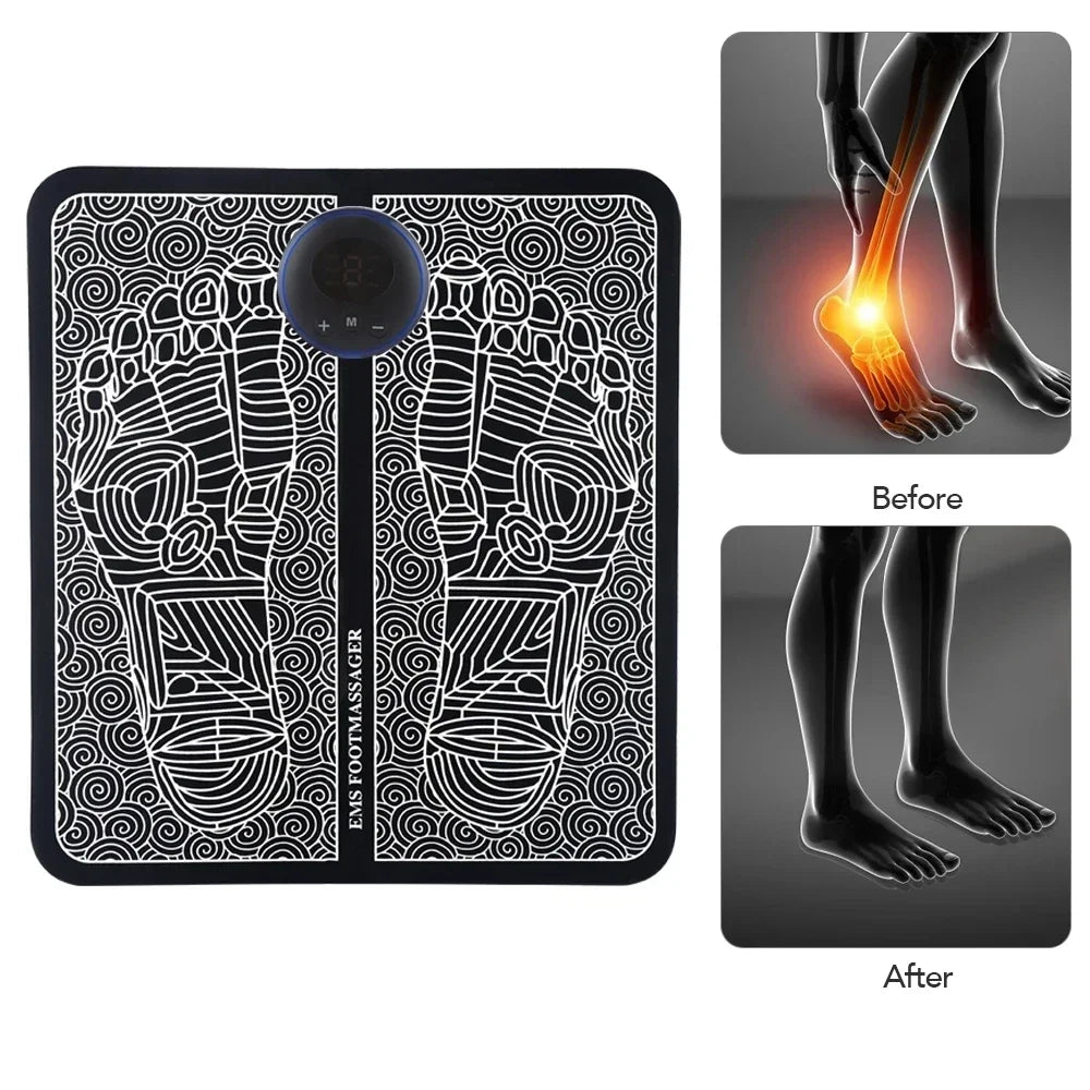 Foot Massager for Neuropathy - Muscle Stimulator for Improved Circulation & Pain Relief - Relaxation Mat for Foot Care