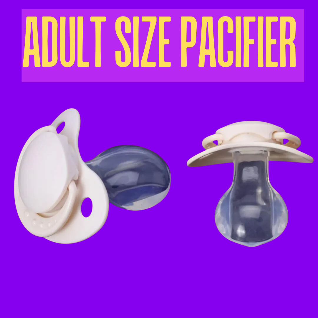 Pink ABDL adult pacifier with a large, soft silicone teat, designed for enhanced comfort.