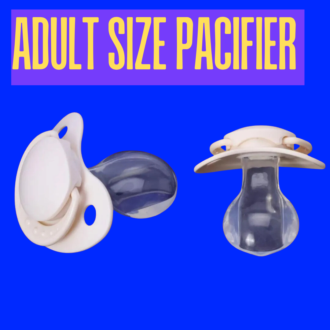 ABDL adult pacifier in pink, featuring a large silicone teat designed for adult comfort